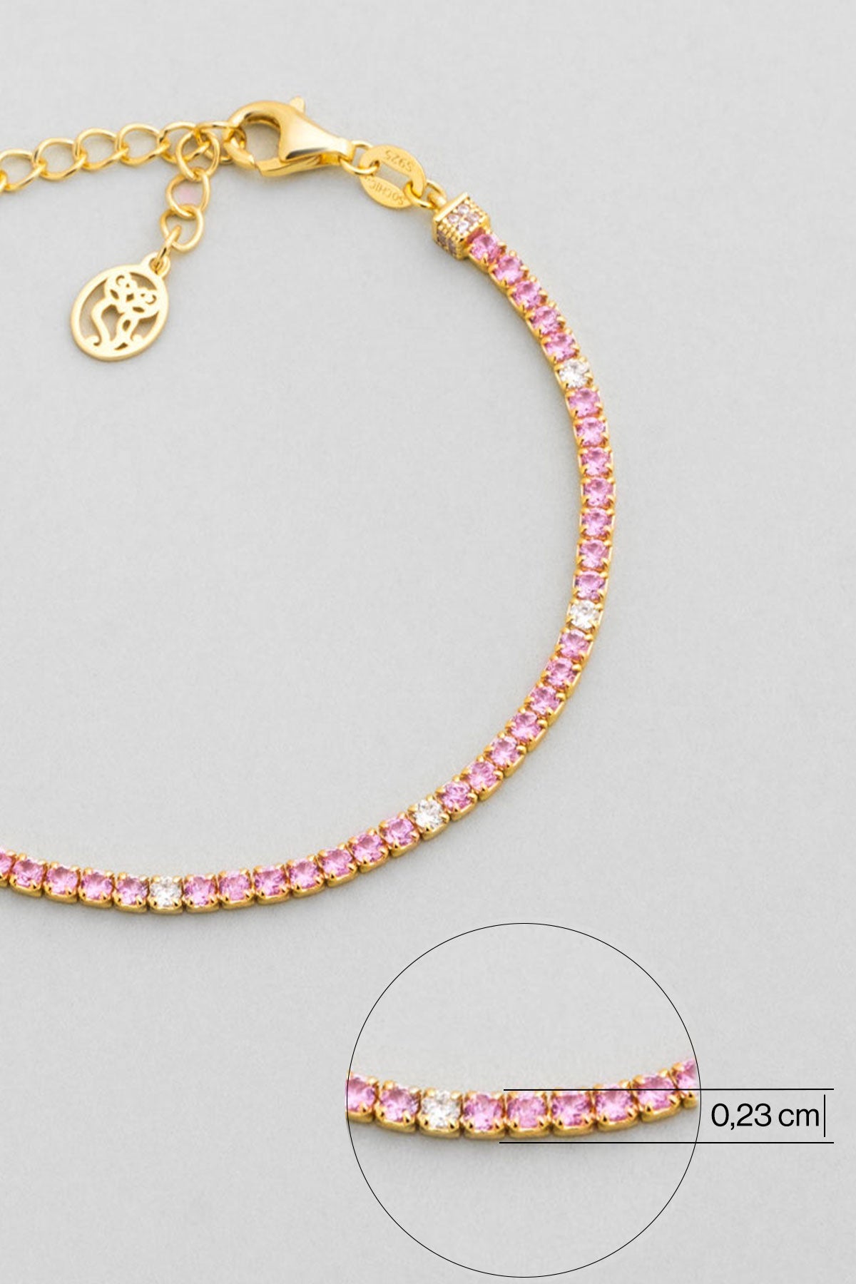 Gökkuşağı Yolculuğu 18 Ayar Sarı Altın Kaplama 19 Cm Su Yolu Bileklik 5177800344