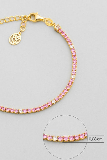 Gökkuşağı Yolculuğu 18 Ayar Sarı Altın Kaplama 19 Cm Su Yolu Bileklik 5177800344