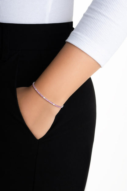 Gökkuşağı Yolculuğu 18 Ayar Beyaz Altın Kaplama 19 Cm Su Yolu Bileklik 5177800399