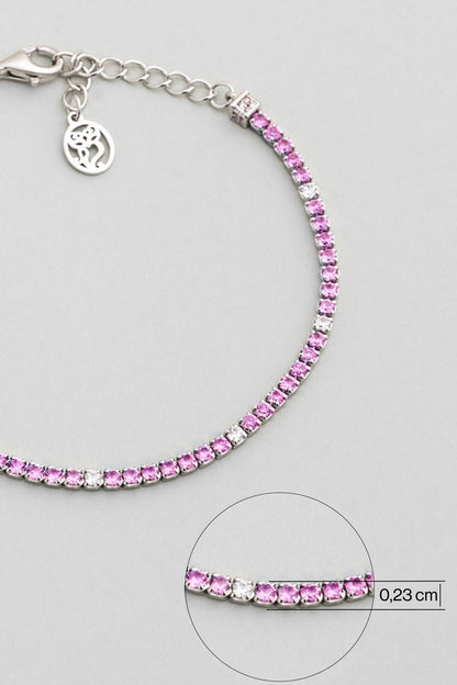 Gökkuşağı Yolculuğu 18 Ayar Beyaz Altın Kaplama 19 Cm Su Yolu Bileklik 5177800399