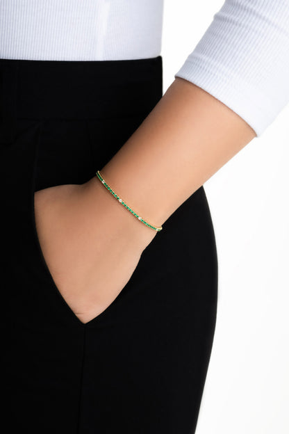 Gökkuşağı Yolculuğu 18 Ayar Sarı Altın Kaplama 19 Cm Su Yolu Bileklik 5177800444