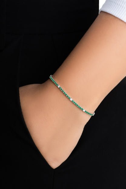 Gökkuşağı Yolculuğu 18 Ayar Beyaz Altın Kaplama 19 Cm Su Yolu Bileklik 5177800499