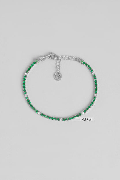 Gökkuşağı Yolculuğu 18 Ayar Beyaz Altın Kaplama 19 Cm Su Yolu Bileklik 5177800499