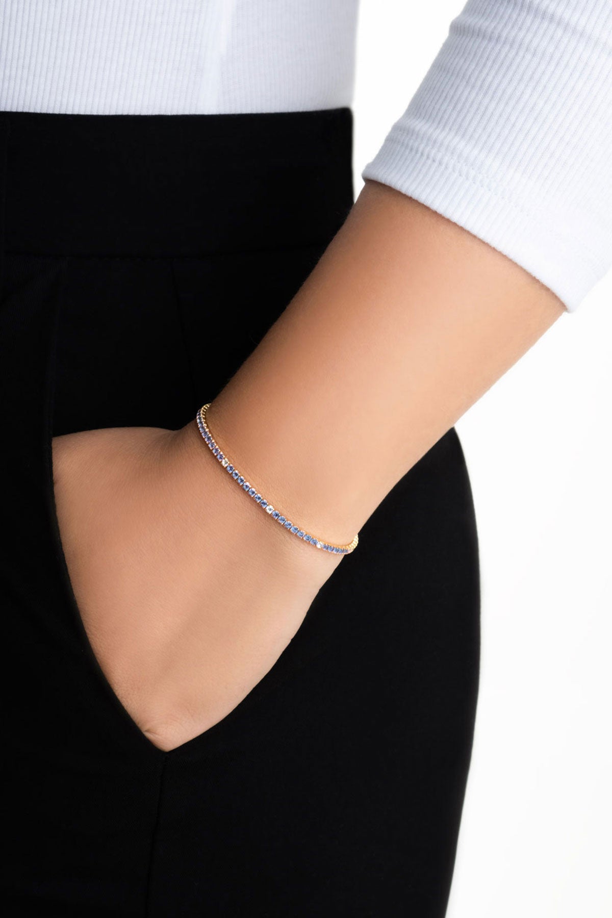 Gökkuşağı Yolculuğu 18 Ayar Sarı Altın Kaplama 19 Cm Su Yolu Bileklik 5177800544