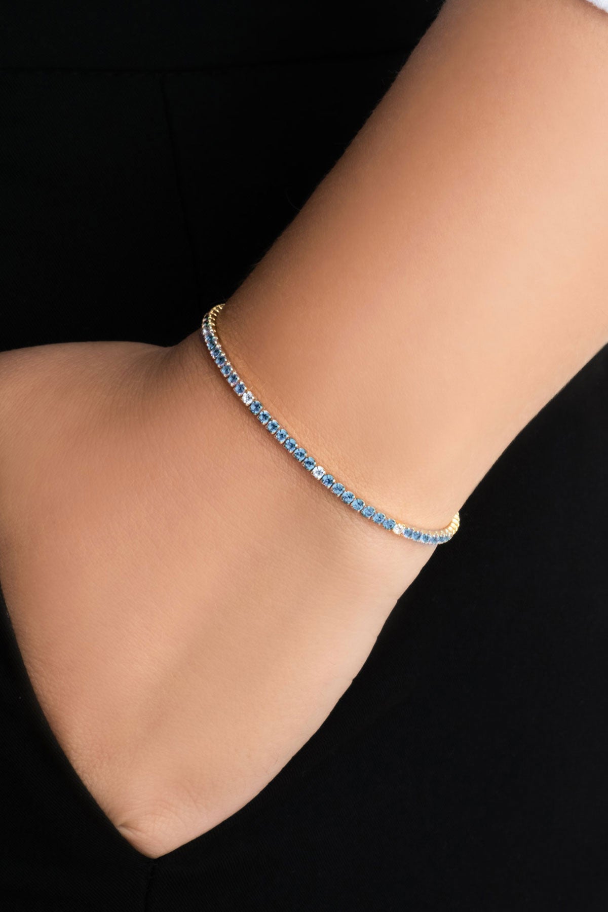 Gökkuşağı Yolculuğu 18 Ayar Sarı Altın Kaplama 19 Cm Su Yolu Bileklik 5177800544