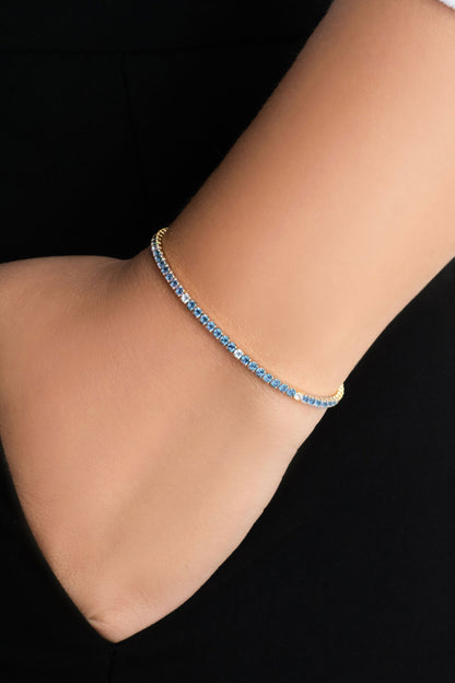 Gökkuşağı Yolculuğu 18 Ayar Sarı Altın Kaplama 19 Cm Su Yolu Bileklik 5177800544