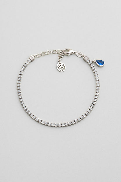 Aşk Işığı 18 Ayar Beyaz Altın Kaplama 19 Cm Gümüş Su Yolu Bileklik 5177810599