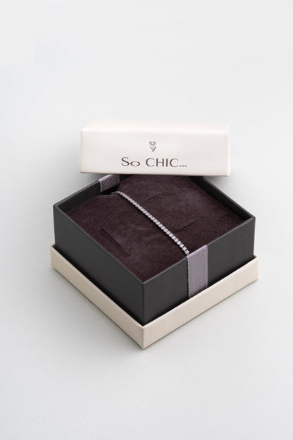 Aşk Işığı 18 Ayar Beyaz Altın Kaplama 19 Cm Gümüş Su Yolu Bileklik 5177810599