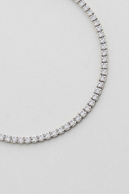 Aşk Işığı 18 Ayar Beyaz Altın Kaplama 19 Cm Gümüş Su Yolu Bileklik 5177810599