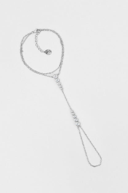 Avangard Taşlı 18 Ayar Beyaz Altın Kaplama 21 Cm Gümüş Şahmeran 5178180199