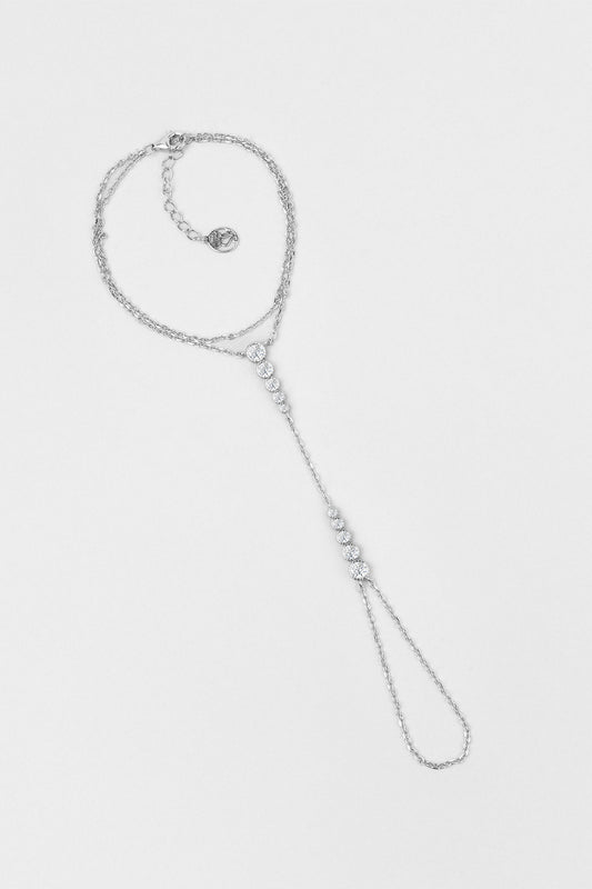 Avangard Taşlı 18 Ayar Beyaz Altın Kaplama 21 Cm Gümüş Şahmeran 5178180199