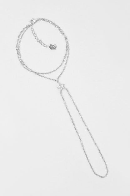Mistik Yıldız 18 Ayar Beyaz Altın Kaplama 21 Cm Gümüş Şahmeran 5178190199