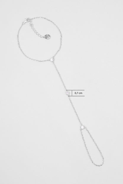Minimalist 18 Ayar Beyaz Altın Kaplama 24 Cm Gümüş Şahmeran 5178200199