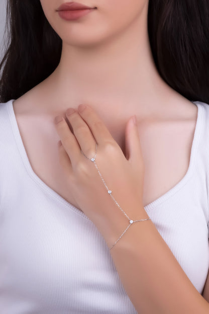 Minimalist 18 Ayar Beyaz Altın Kaplama 24 Cm Gümüş Şahmeran 5178200199