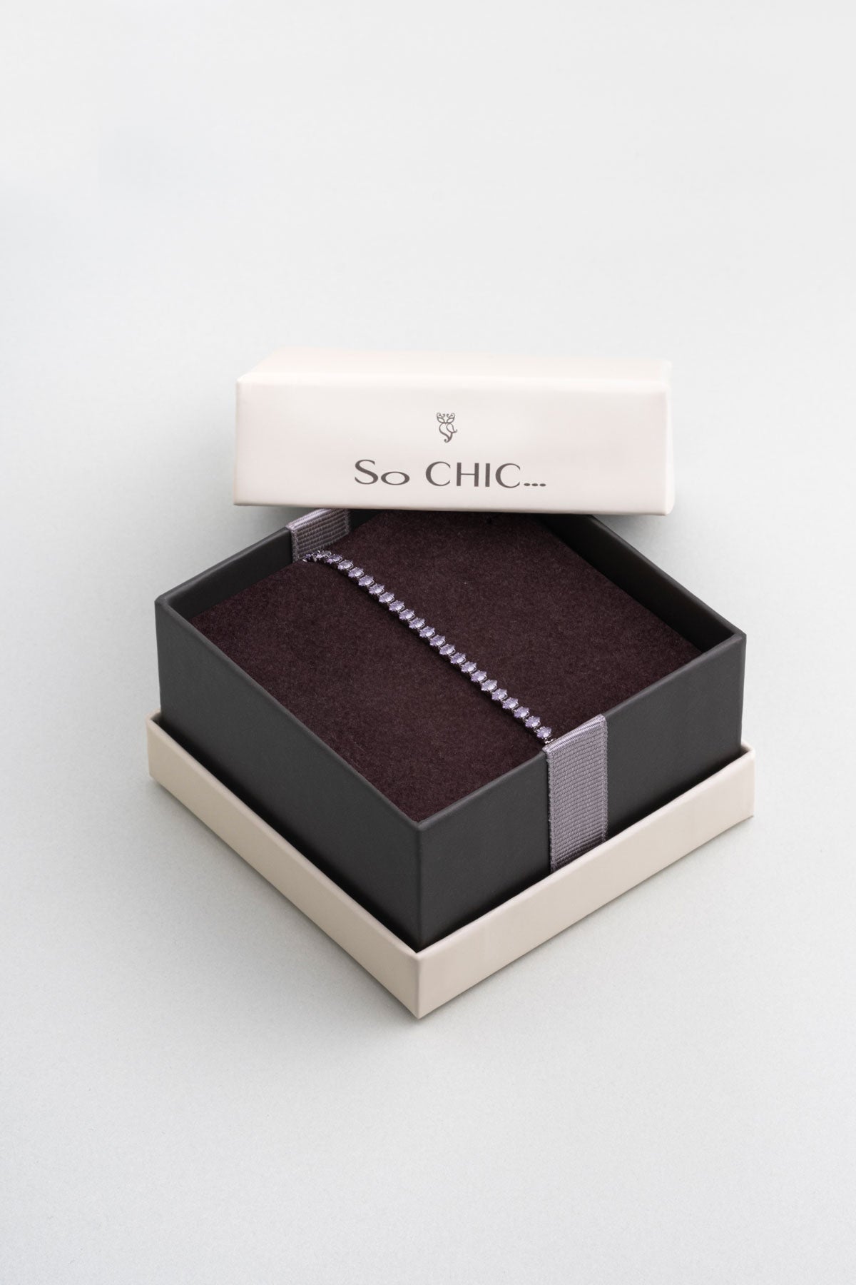 Mor Aura 18 Ayar Beyaz Altın Kaplama Ayarlanabilir Gümüş Bileklik 5178268999