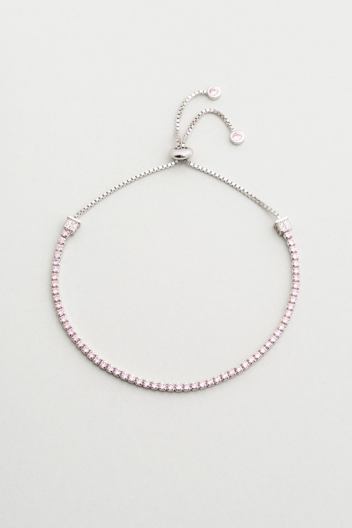 Petra 18 Ayar Beyaz Altın Kaplama Ayarlanabilir Gümüş Bileklik 5178270399