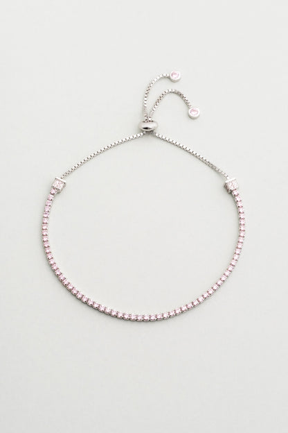 Petra 18 Ayar Beyaz Altın Kaplama Ayarlanabilir Gümüş Bileklik 5178270399