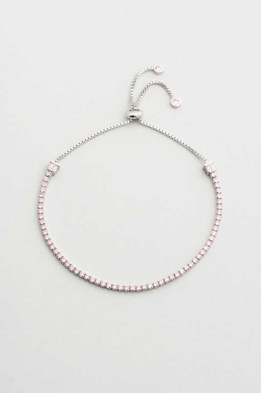 Petra 18 Ayar Beyaz Altın Kaplama Ayarlanabilir Gümüş Bileklik 5178270399