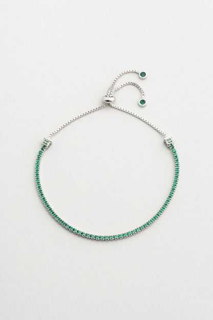 Rio 18 Ayar Beyaz Altın Kaplama Ayarlanabilir Gümüş Bileklik 5178270499