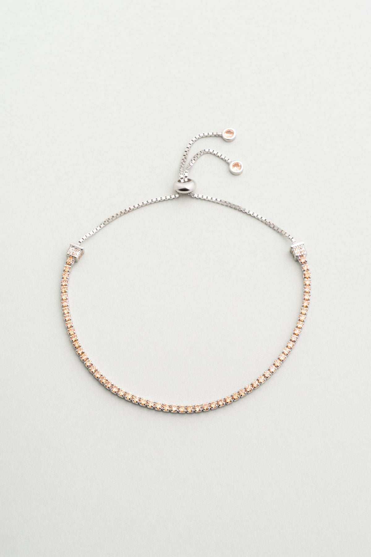 Carmen 18 Ayar Beyaz Altın Kaplama Ayarlanabilir Gümüş Bileklik 5178270699