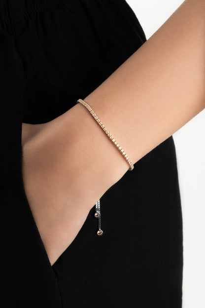 Carmen 18 Ayar Beyaz Altın Kaplama Ayarlanabilir Gümüş Bileklik 5178270699