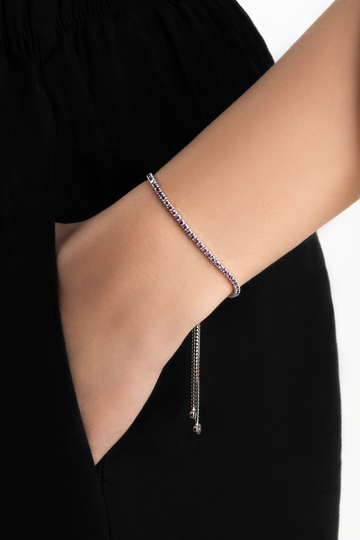 Havana 18 Ayar Beyaz Altın Kaplama Ayarlanabilir Gümüş Bileklik 5178271799