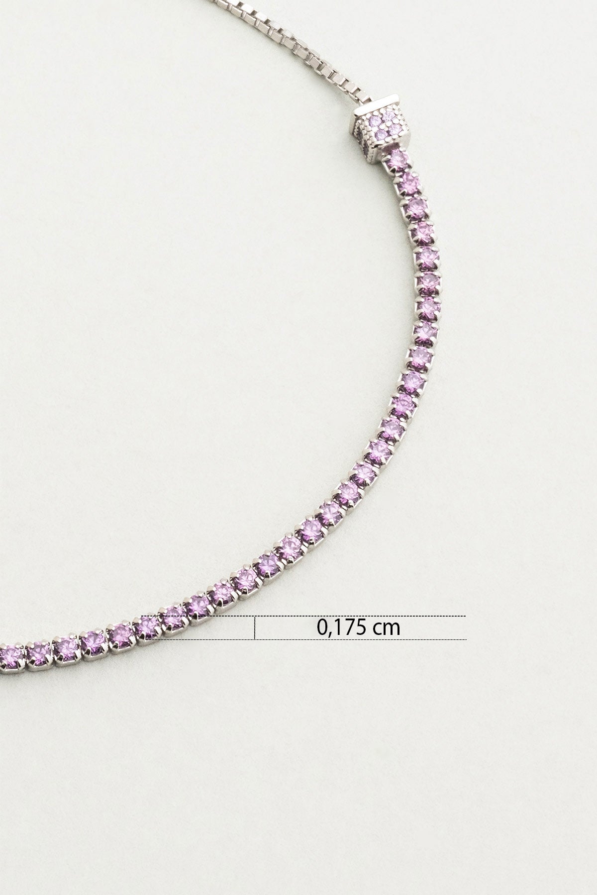 Havana 18 Ayar Beyaz Altın Kaplama Ayarlanabilir Gümüş Bileklik 5178271799