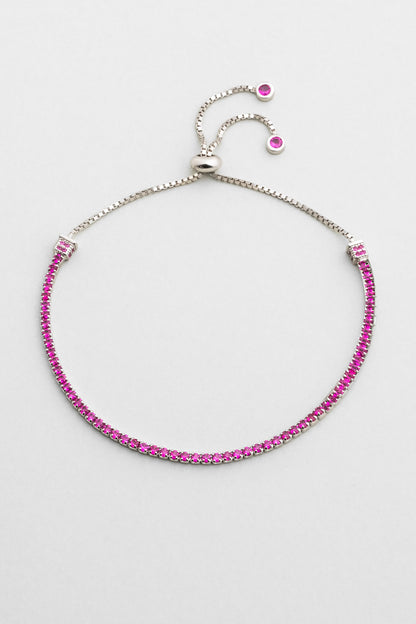 Paris 18 Ayar Beyaz Altın Kaplama Ayarlanabilir Gümüş Bileklik 5178277299