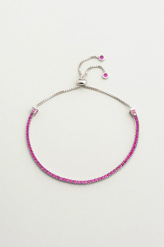 Paris 18 Ayar Beyaz Altın Kaplama Ayarlanabilir Gümüş Bileklik 5178277299