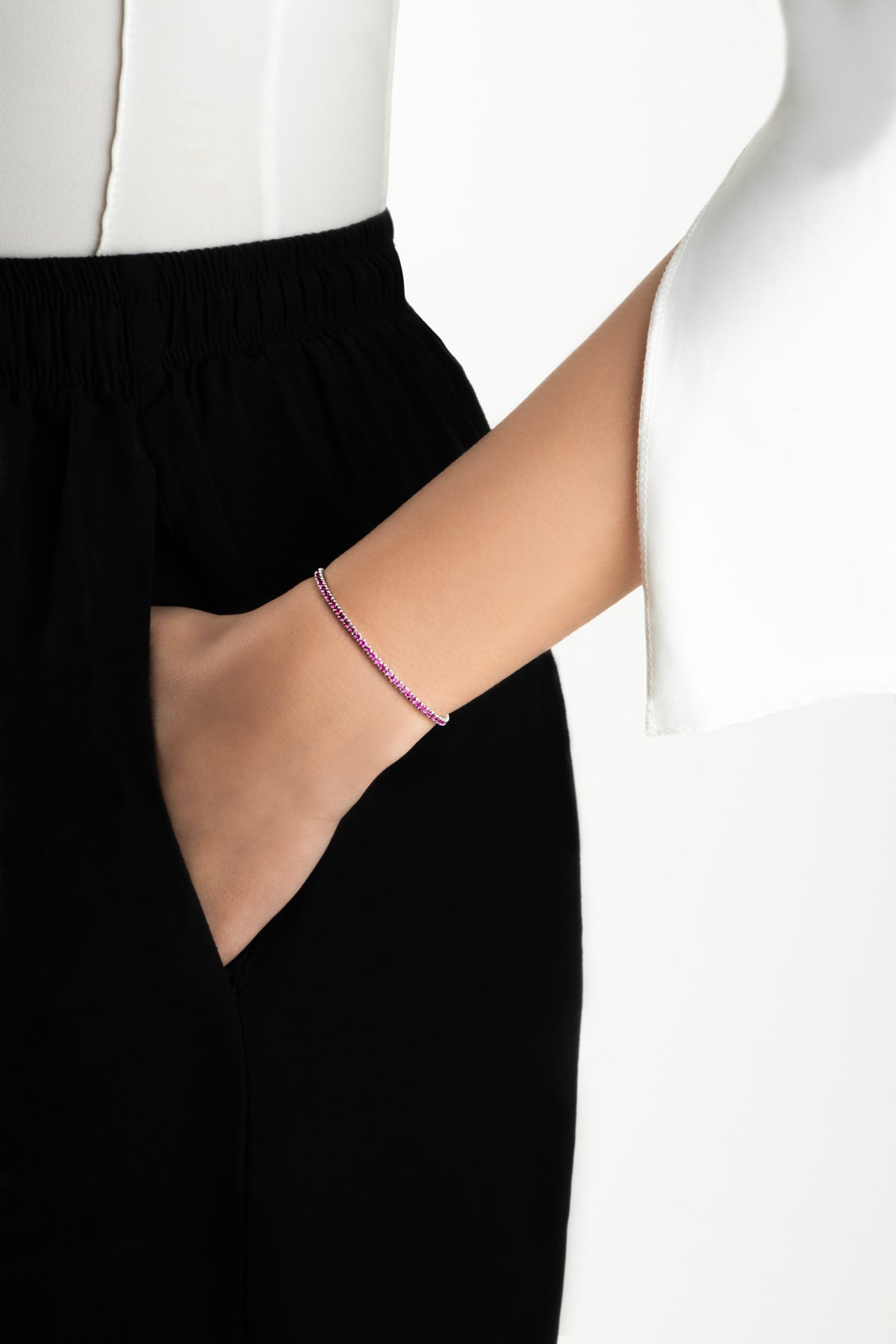 Paris 18 Ayar Beyaz Altın Kaplama Ayarlanabilir Gümüş Bileklik 5178277299