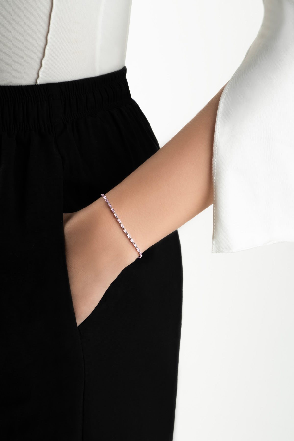 Flora 18 Ayar Beyaz Altın Kaplama Gümüş Ayarlanabilir Bileklik 5178280399