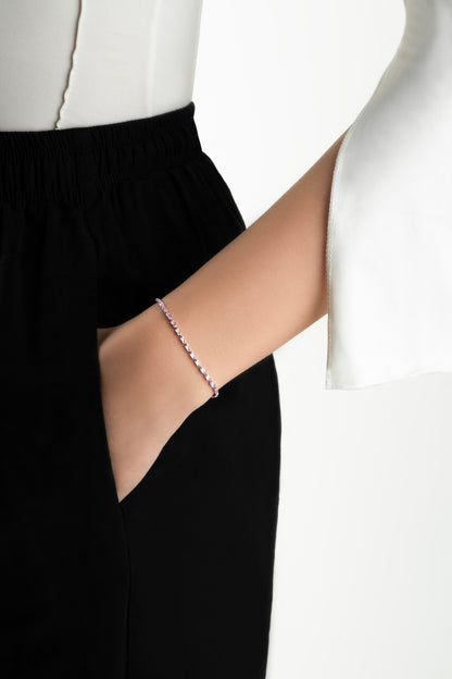 Flora 18 Ayar Beyaz Altın Kaplama Gümüş Ayarlanabilir Bileklik 5178280399