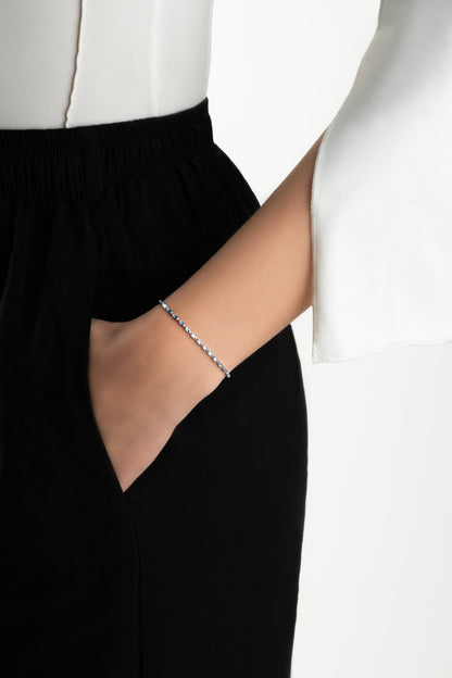 Azure 18 Ayar Beyaz Altın Kaplama Gümüş Ayarlanabilir Bileklik 5178280599