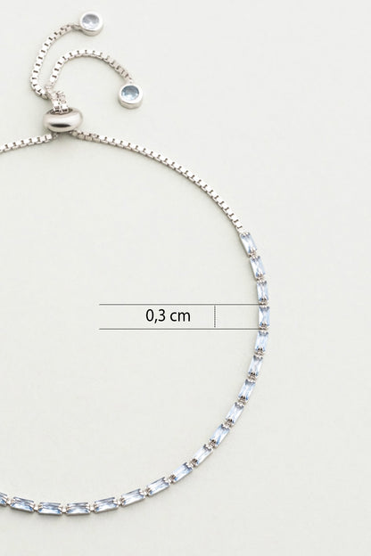 Azure 18 Ayar Beyaz Altın Kaplama Gümüş Ayarlanabilir Bileklik 5178280599