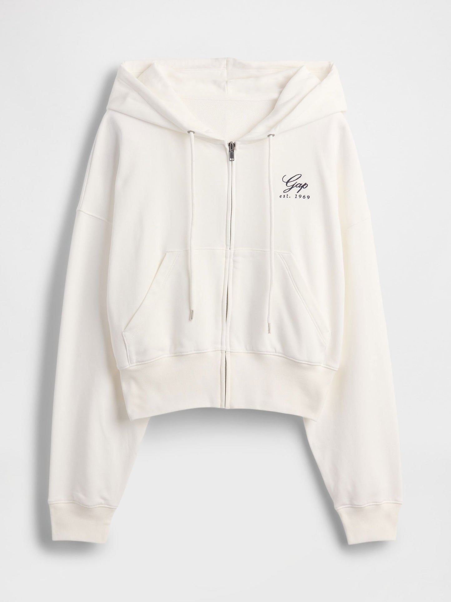 Beyaz Vintagesoft Fermuarlı Gap Logo Sweatshirt