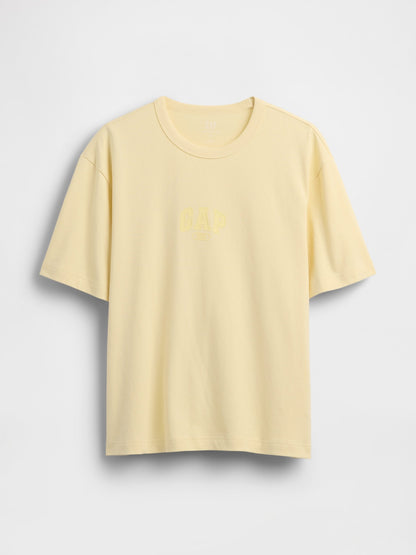 Sarı Heavyweight Relaxed 1969 Logo Crop T-shirt