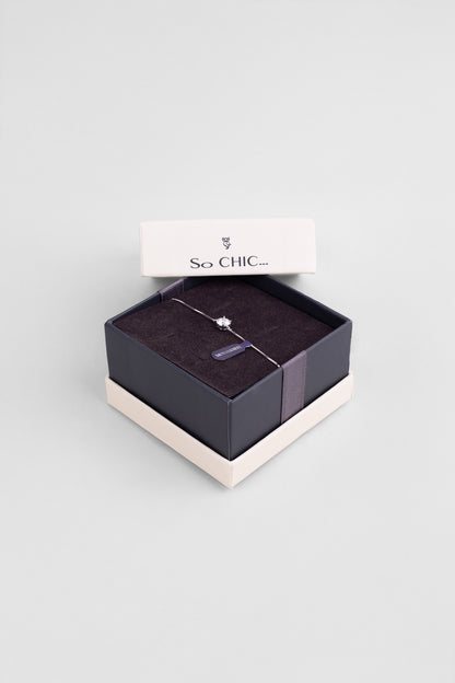 Mozanit Işığı 18 Ayar Beyaz Altın Kaplama Ayarlanabilir Gümüş Bileklik 5199090199