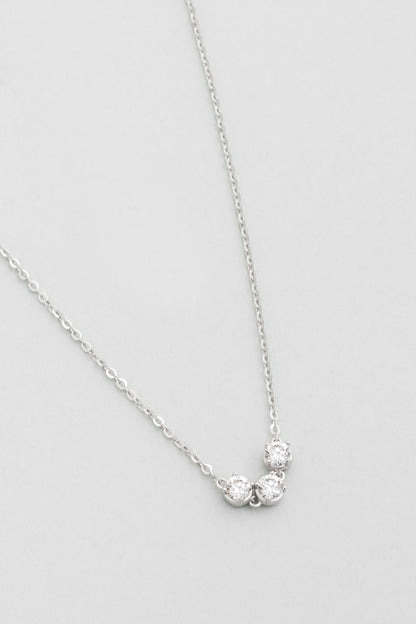 Mozanit Yolculuğu 18 Ayar Beyaz Altın Kaplama 46 Cm Gümüş Kolye 5199430199