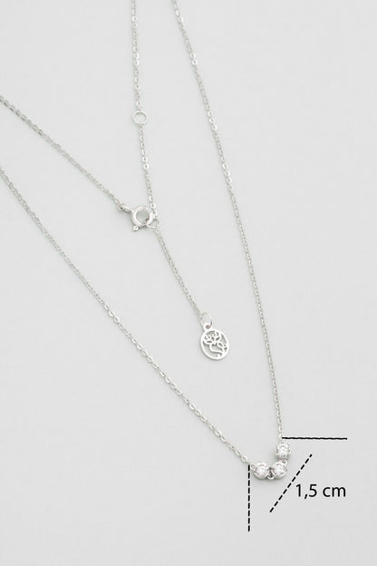 Mozanit Yolculuğu 18 Ayar Beyaz Altın Kaplama 46 Cm Gümüş Kolye 5199430199