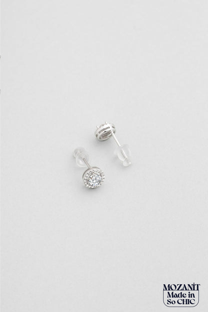 Mozanit Fısıltısı 18 Ayar Beyaz Altın Kaplama Gümüş Küpe 5199570199