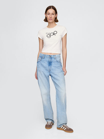 Kırık Beyaz Gap Logo T-shirt