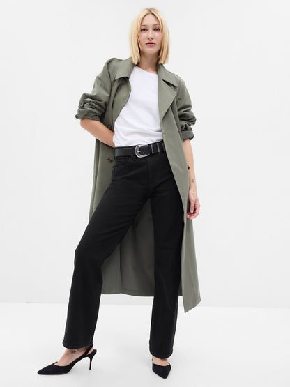 Siyah High Rise '90s Loose Jean Pantolon
