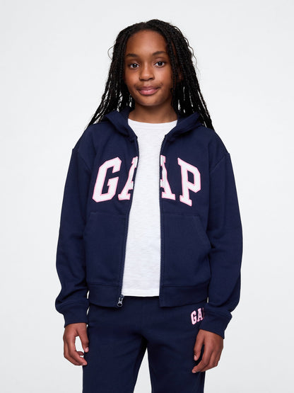 Lacivert Relaxed Gap Logo Fermuarlı Sweatshirt