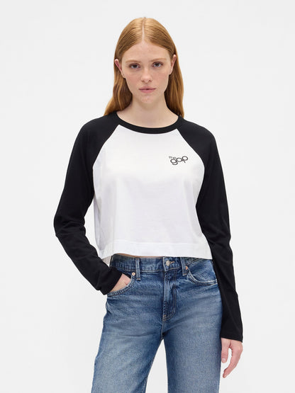 Siyah Relaxed Crop Gap Logo T-shirt