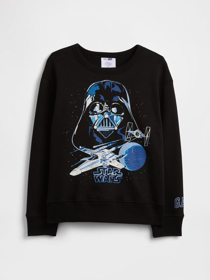 Siyah Star Wars™ Relaxed Bisiklet Yaka Sweatshirt