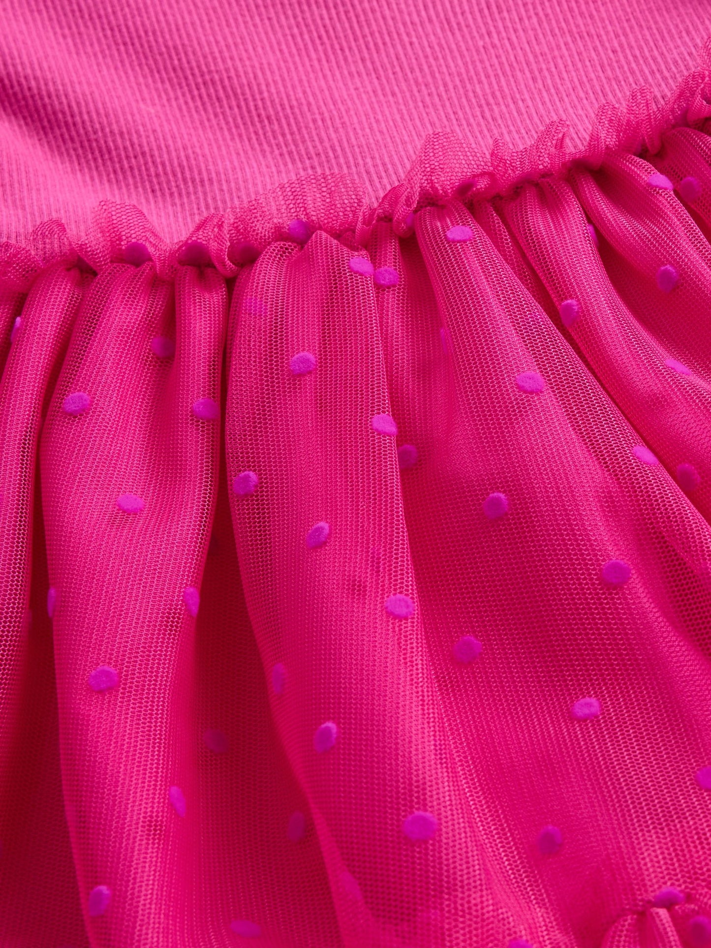 Pembe Tulle Mixed Media Tül Elbise