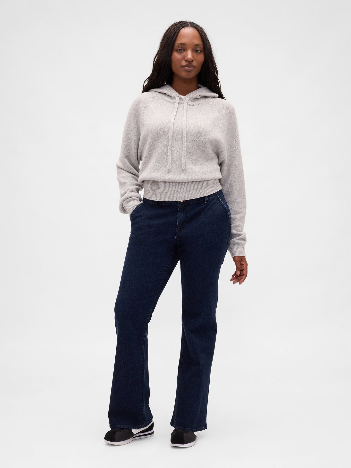 Koyu Mavi Low Rise Long & Lean Jean Pantolon