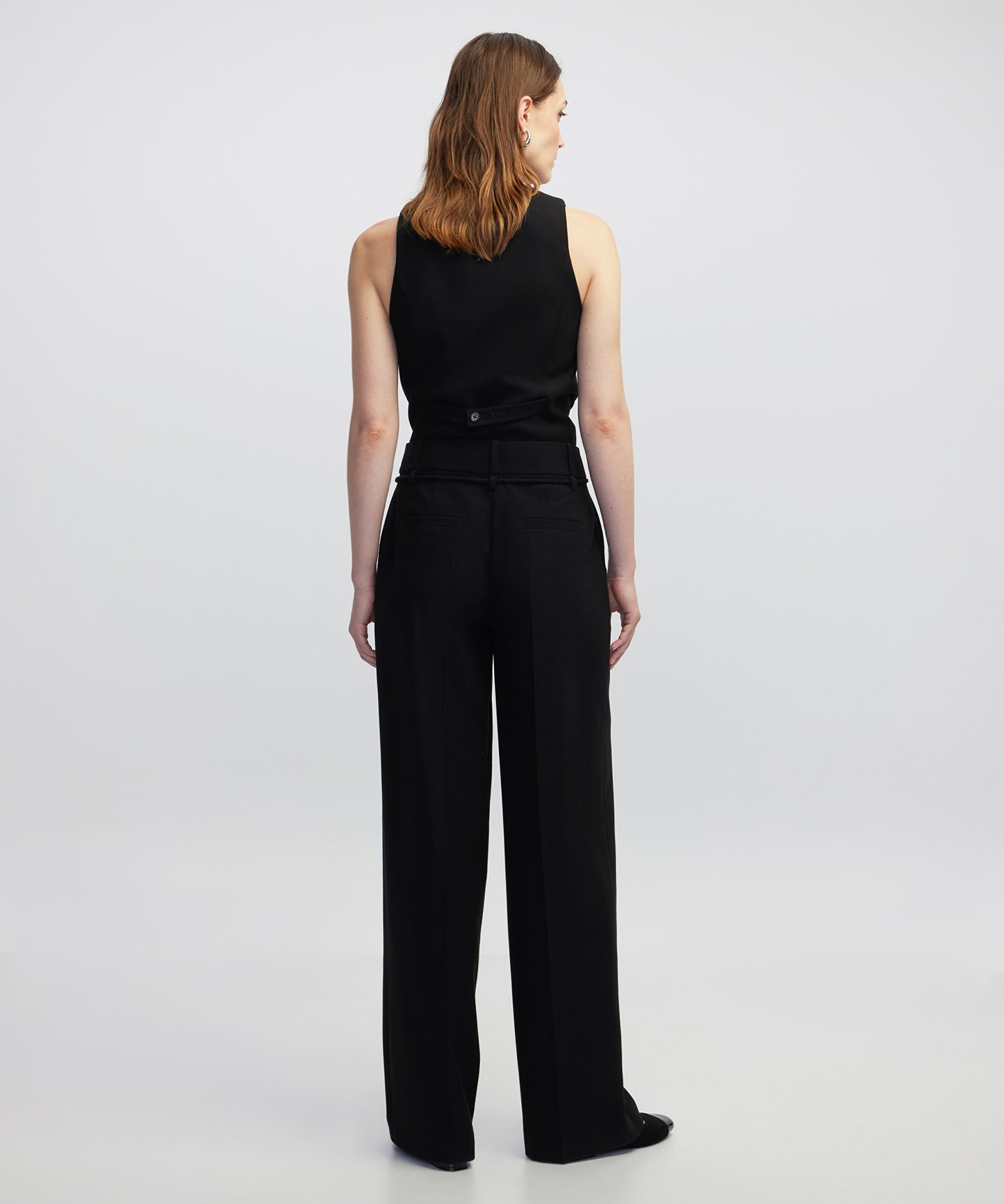 Ince Kordonlu Wide Leg Fit Pantolon