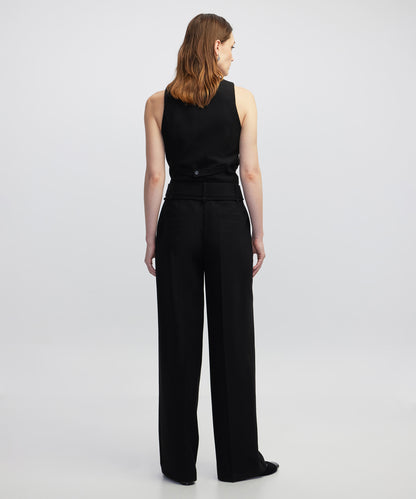 Ince Kordonlu Wide Leg Fit Pantolon