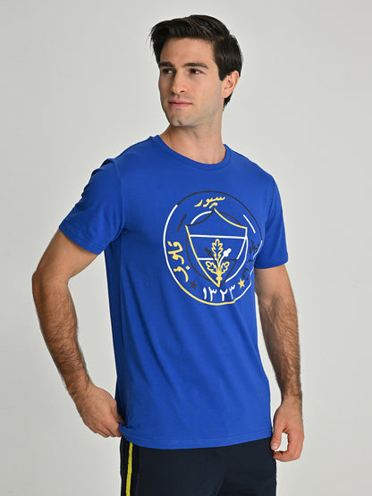 Fenerbahçe Saks Mavi Tribün Kuruluş Logo Erkek Tshirt